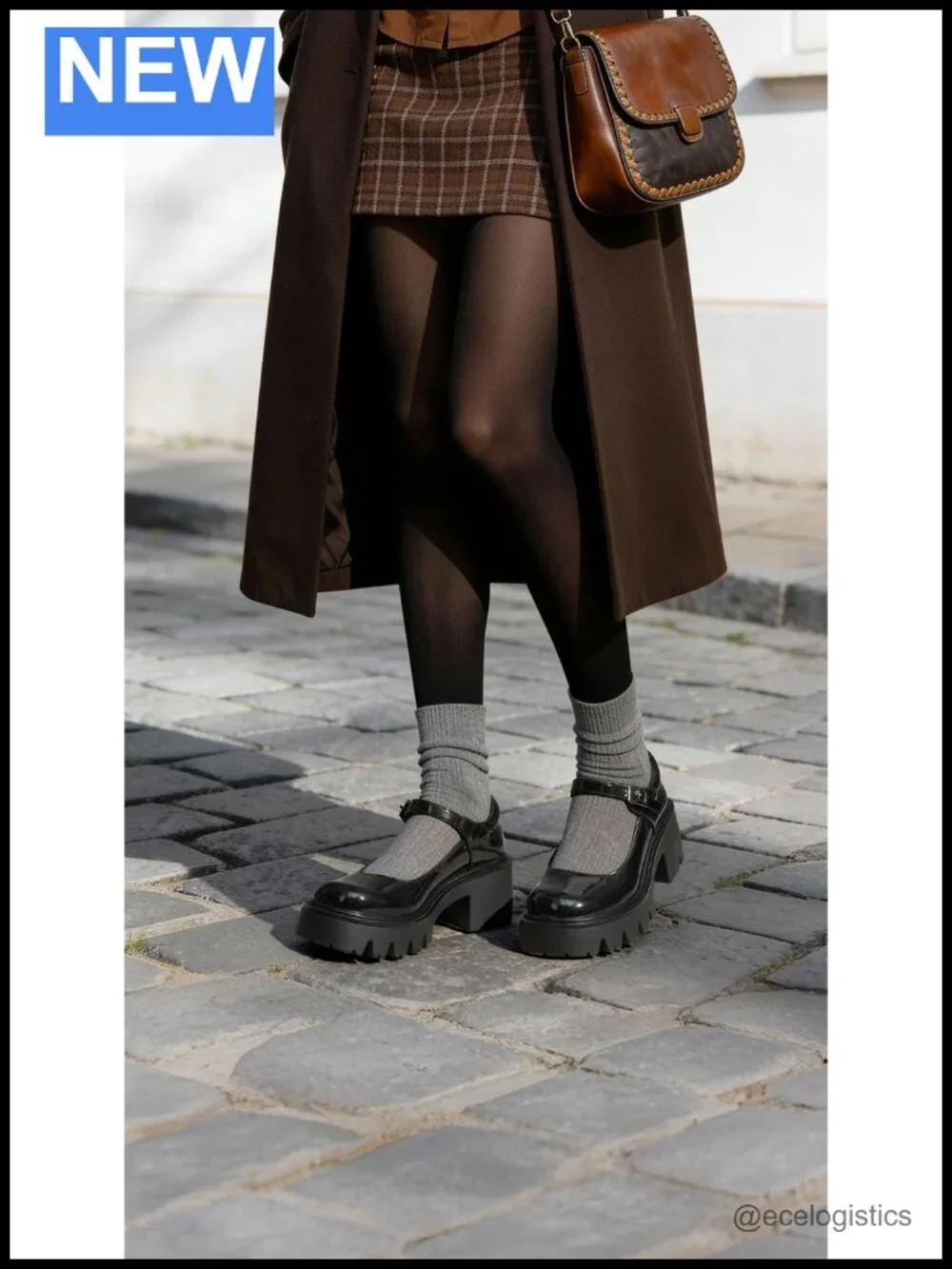 Chunky Platform Mary Jane Pumps with Buckle Strap Round Toe 2.6